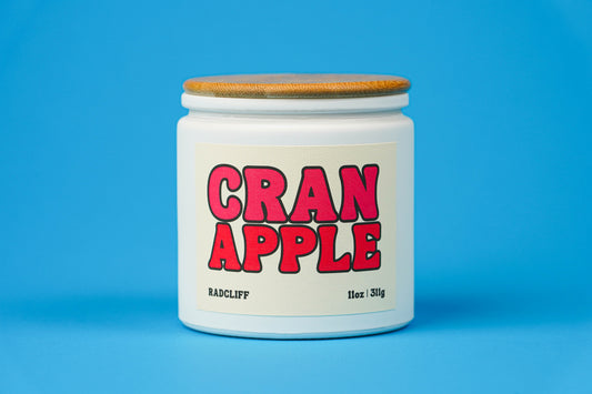 Cran Apple Candle - 11 oz white jar with bamboo lid